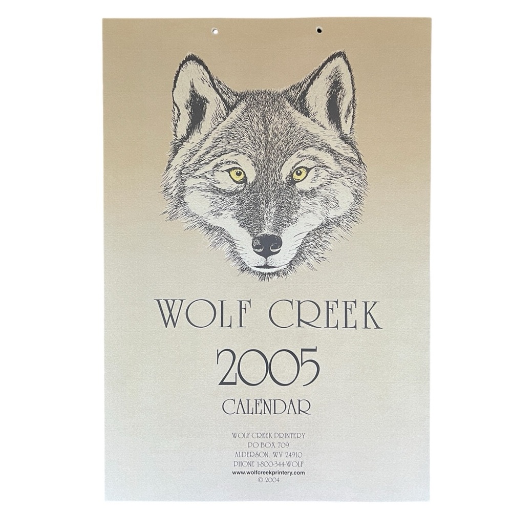 Wolf Creek Printery Calendar 2005 Edition Nature Wall Art Vintage Artsy Like New
